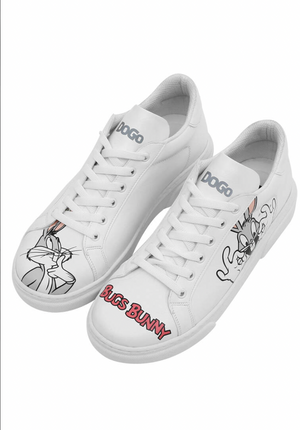 Dogo "Ace" What's up Bugs" White Sneaker