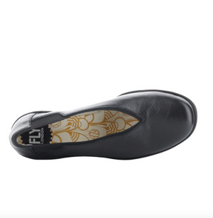 Fly London "Yoza" Black - Slip-on Wedge