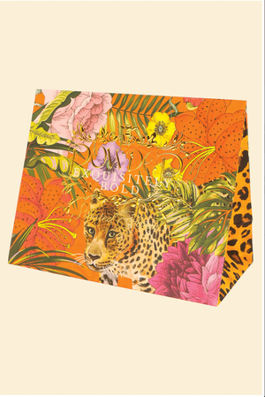 Powder UK "Satin Embroidered Headband - Floral Tiger Face in Indigo"