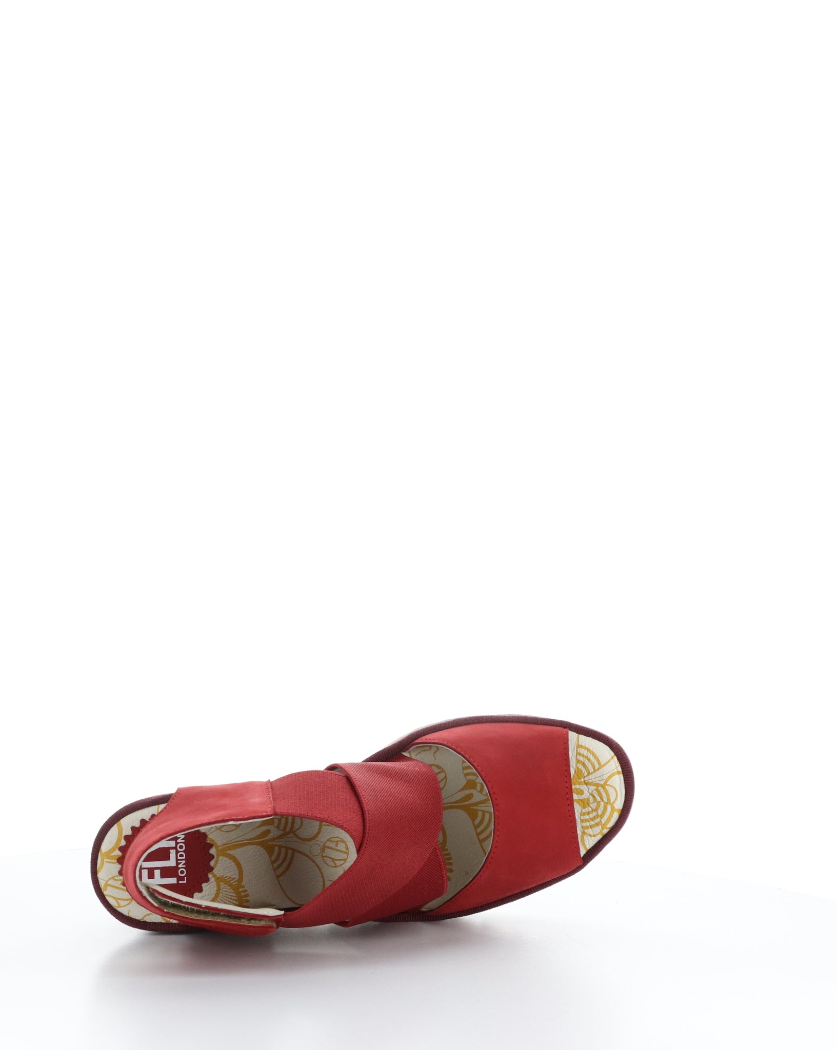 Fly London "YUBA" Red leather/stretch elastic Sandal
