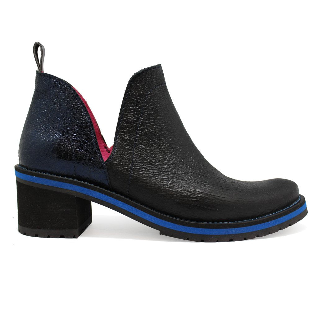 ChaniiB Zigg in black blue boot available at Shoe Muse