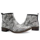Chanii B "Zipp" Black/Silver Digital Ankle Boot