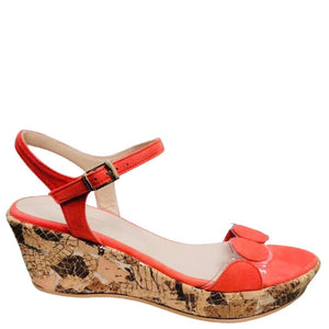 Brenda Zaro "TZ3564" Orange/Brown Multi - Platform Sandal