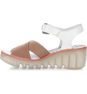 Fly London "Bace" Pink/Off-White - Wedge Sandal