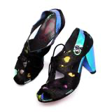 Chanii B "Coco" Black/Rainbow Unicorn Shoe