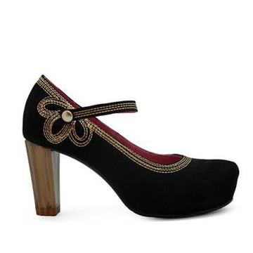 Chanii B "Cognac" Black/Gold High Heel Shoe
