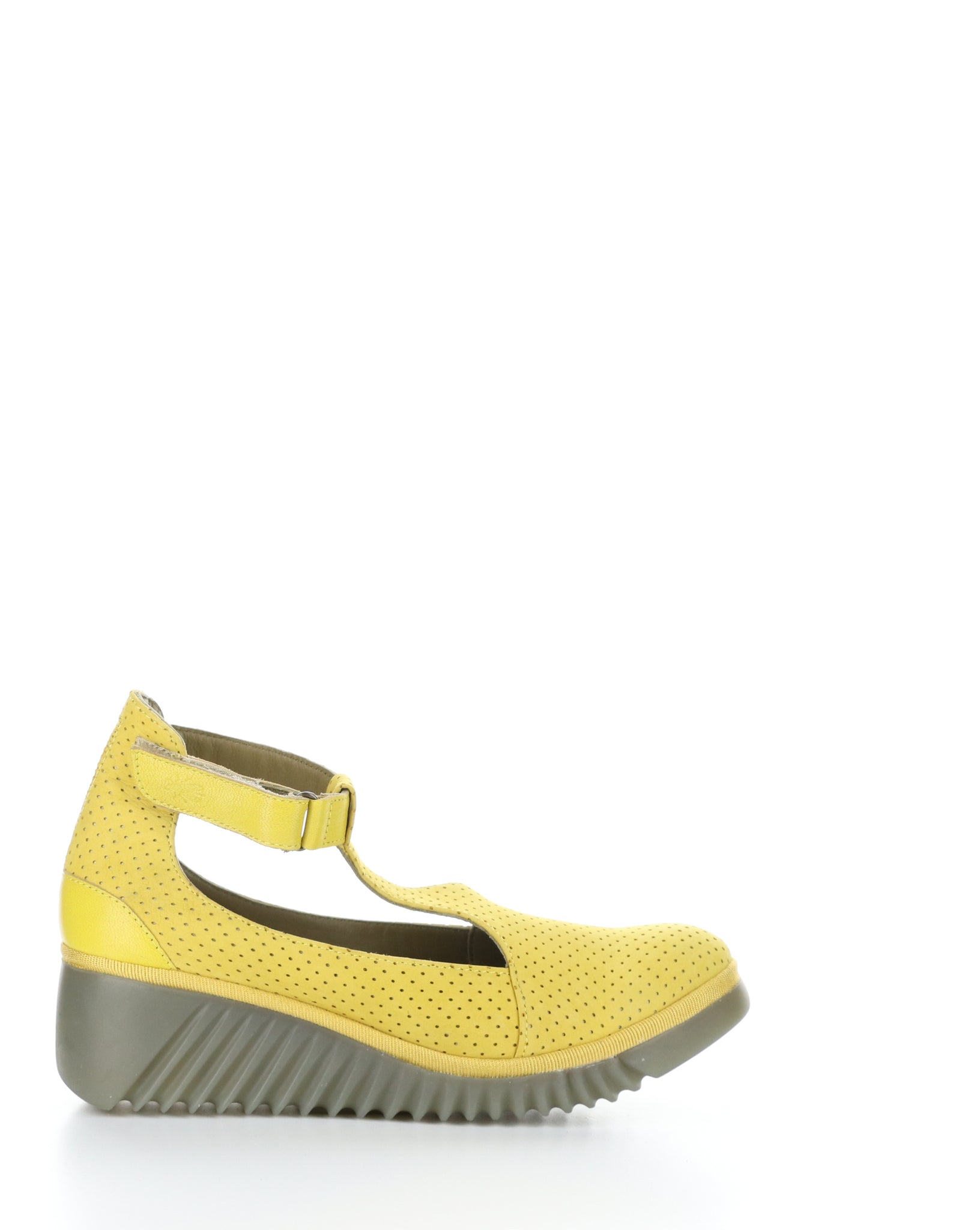Fly London "Leda" Velcro  nubuck leather shoe with ancle strap Yellow
