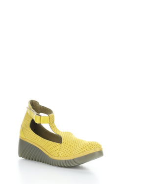 Fly London "Leda" Velcro  nubuck leather shoe with ancle strap Yellow