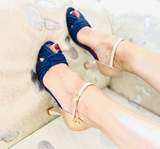 Chanii B "Scarlet" Blush/Navy Sandal